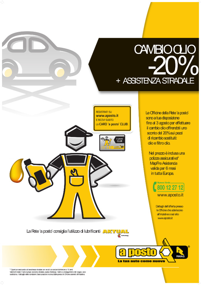 Cambia l'olio alla tua auto e risparmi il 20%
